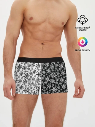 Мужские трусы боксеры / Снежинки