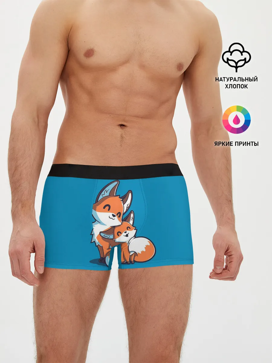 Мужские трусы боксеры / Лисья семья