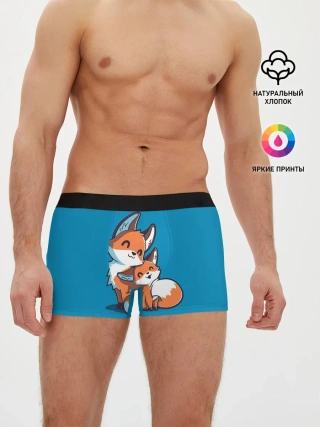 Мужские трусы боксеры / Лисья семья