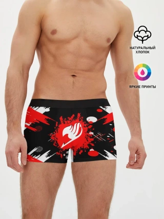 Мужские трусы боксеры / Хвост Феи красно-черная геометрия