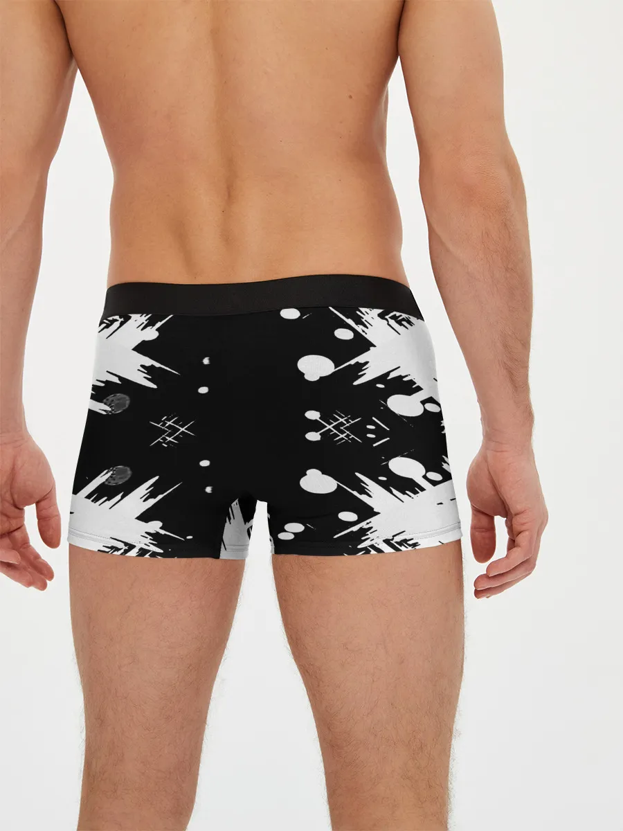 Мужские трусы боксеры / Хвост Феи геометрия в чб