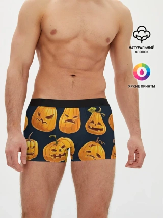 Мужские трусы боксеры / Праздничные тыквы