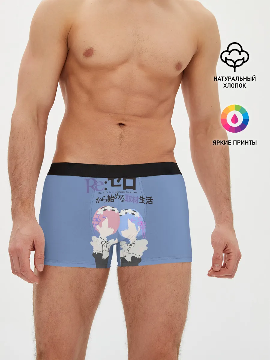 Мужские трусы боксеры / re zero rem & ram
