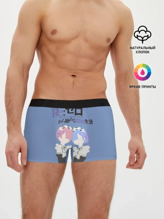 Мужские трусы боксеры / re zero rem & ram