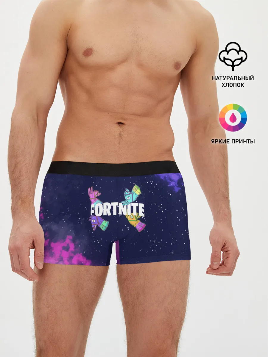 Мужские трусы боксеры / Ламы фортнайт в космосе