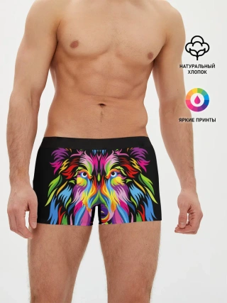Мужские трусы боксеры / Neon wolf