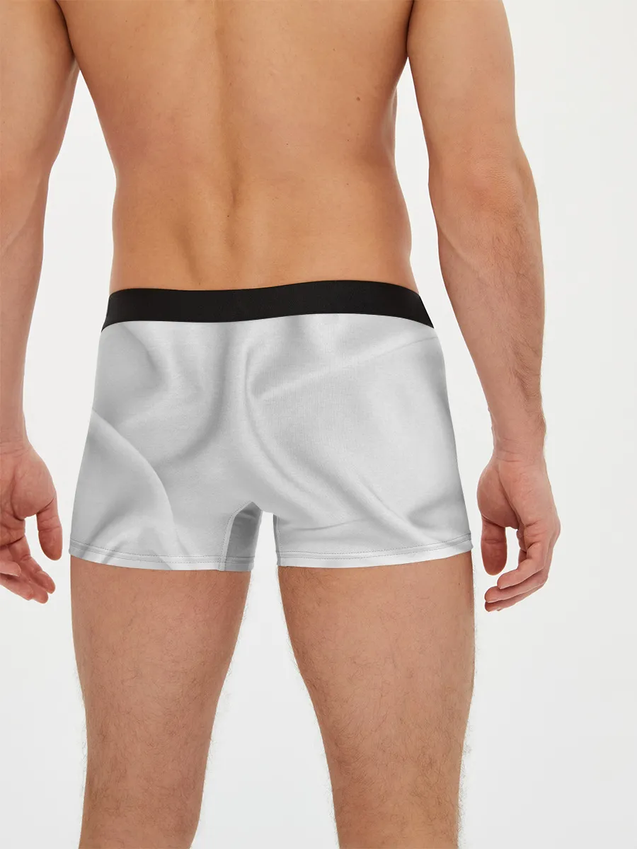 Мужские трусы боксеры / Белое полотно текстура