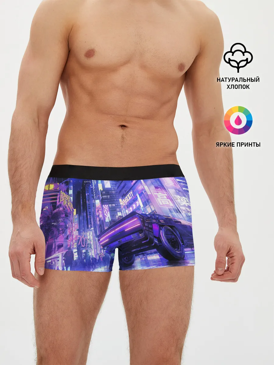 Мужские трусы боксеры / Cyberpunk city