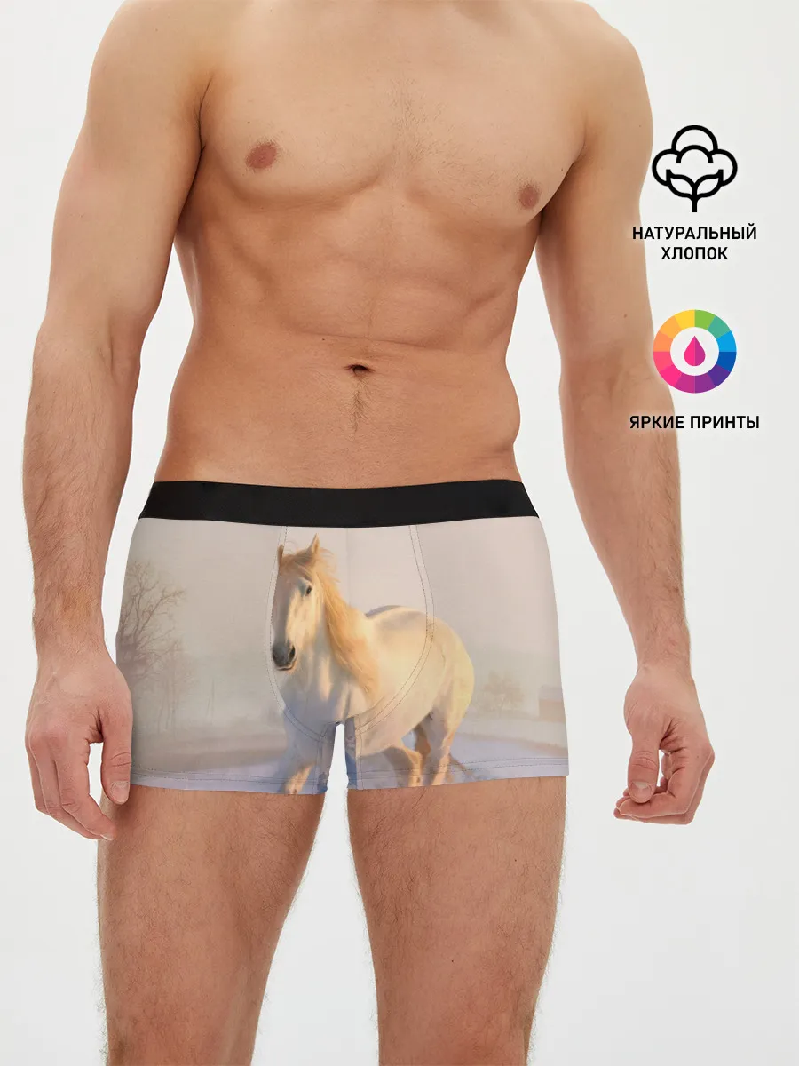 Мужские трусы боксеры / Белая лошадь