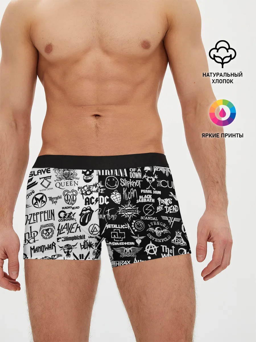 Мужские трусы боксеры / Эмблемы Рок Групп