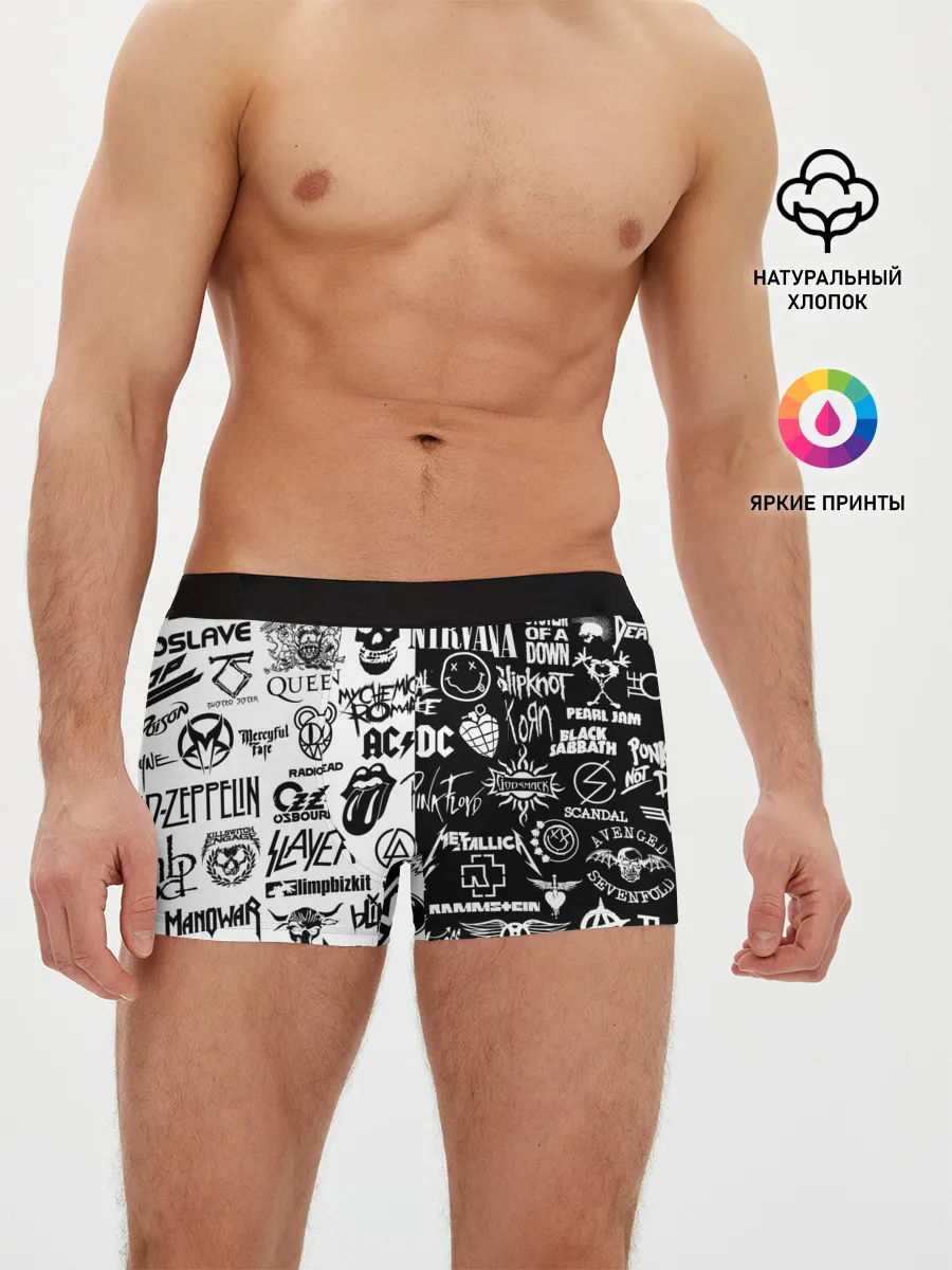 Мужские трусы боксеры / Эмблемы Рок Групп