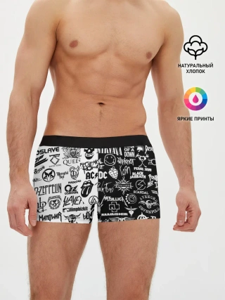 Мужские трусы боксеры / Эмблемы Рок Групп