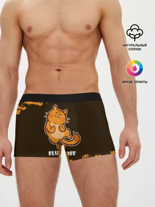 Мужские трусы боксеры / КОТ - FLUFF OFF / Отвали