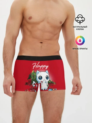 Мужские трусы боксеры / Happy Catmas