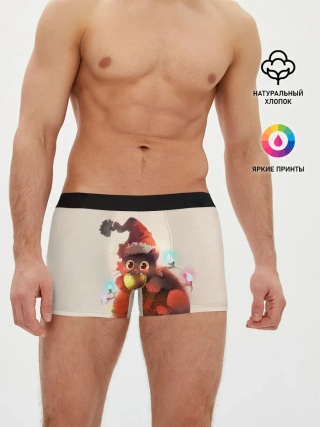 Мужские трусы боксеры / Новогодний кот