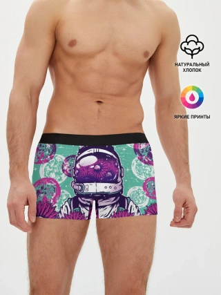 Мужские трусы боксеры / Цветочный Астронавт