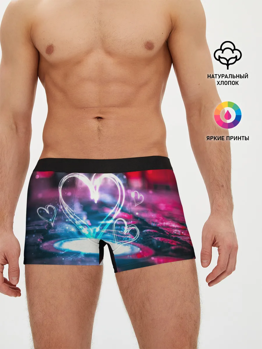 Мужские трусы боксеры / Неоновое сердце