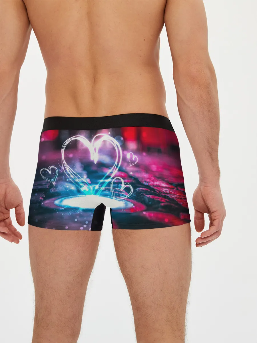 Мужские трусы боксеры / Неоновое сердце