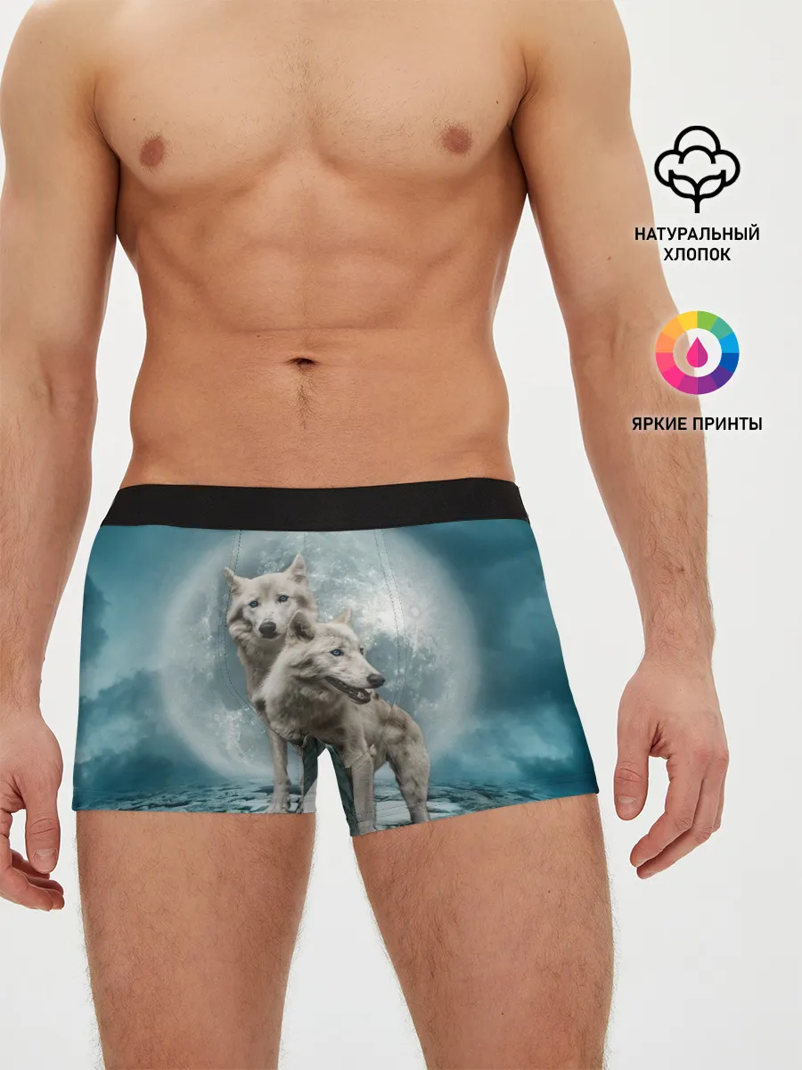 Мужские трусы боксеры / Волки альбиносы