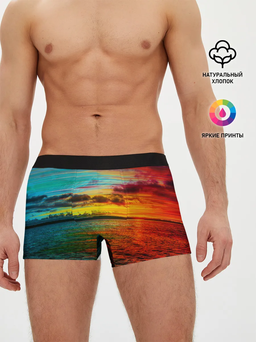 Мужские трусы боксеры / Glitch Sunset