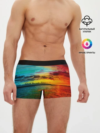 Мужские трусы боксеры / Glitch Sunset
