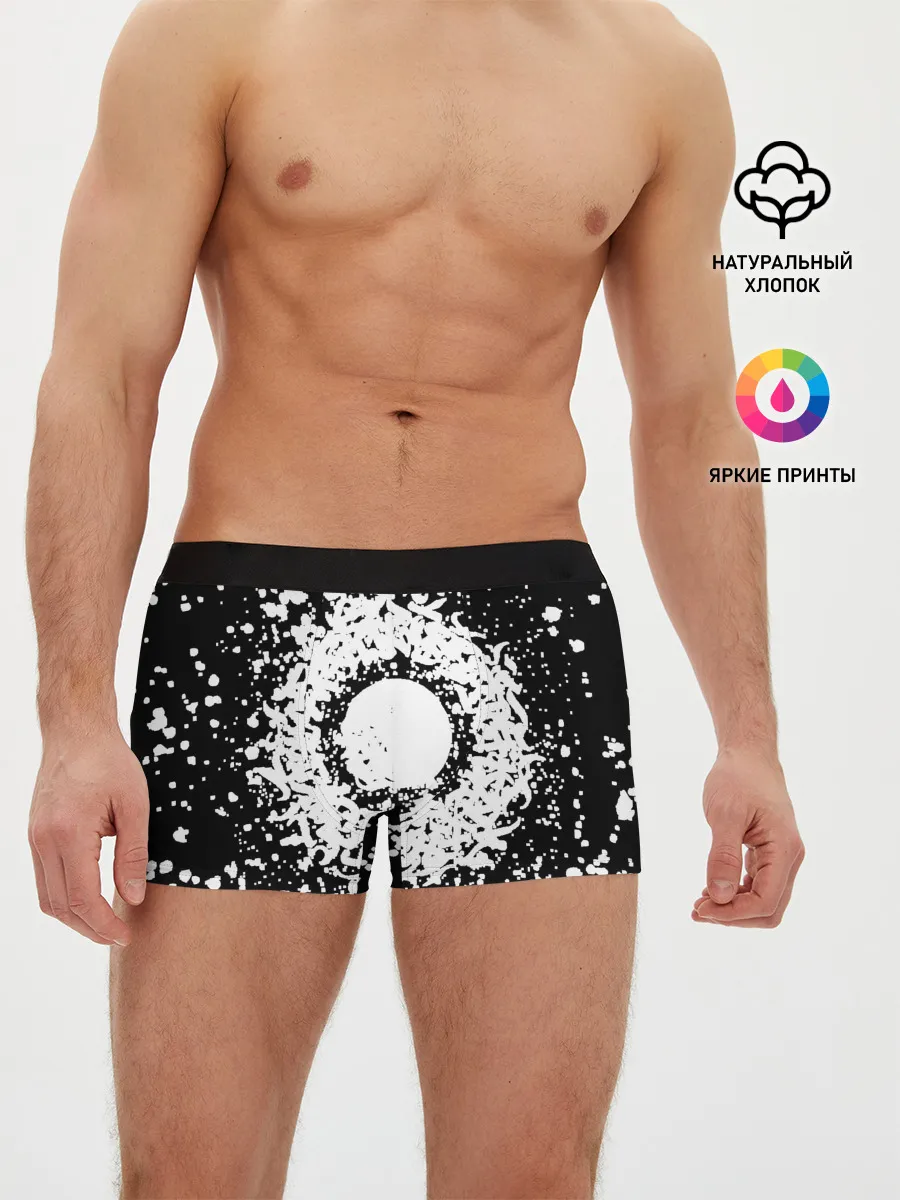 Мужские трусы боксеры / Каллиграфия на чёрном фоне