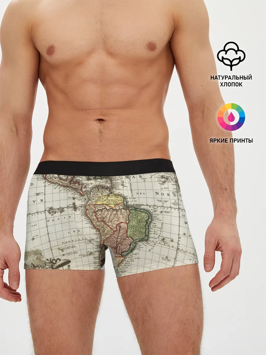 Мужские трусы боксеры / ВИНТАЖНАЯ КАРТА