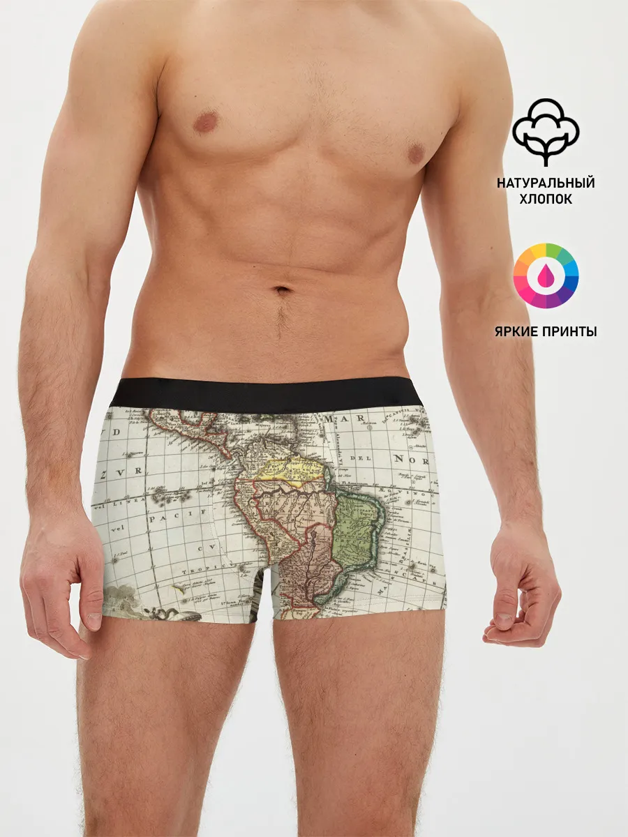Мужские трусы боксеры / ВИНТАЖНАЯ КАРТА