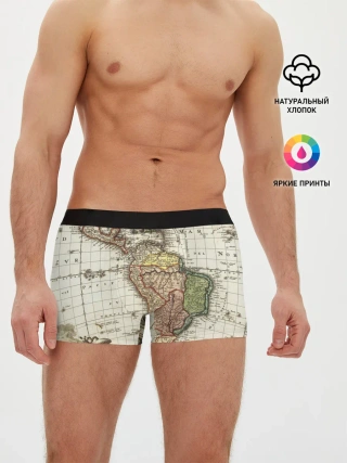 Мужские трусы боксеры / ВИНТАЖНАЯ КАРТА