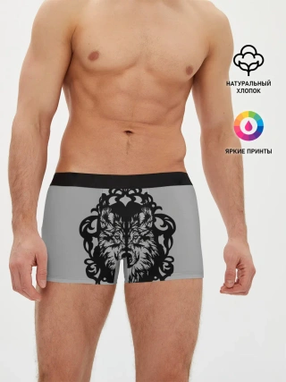 Мужские трусы боксеры / Благородный серый волк