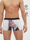 Мужские трусы боксеры / Пауэр скучает на белом фоне