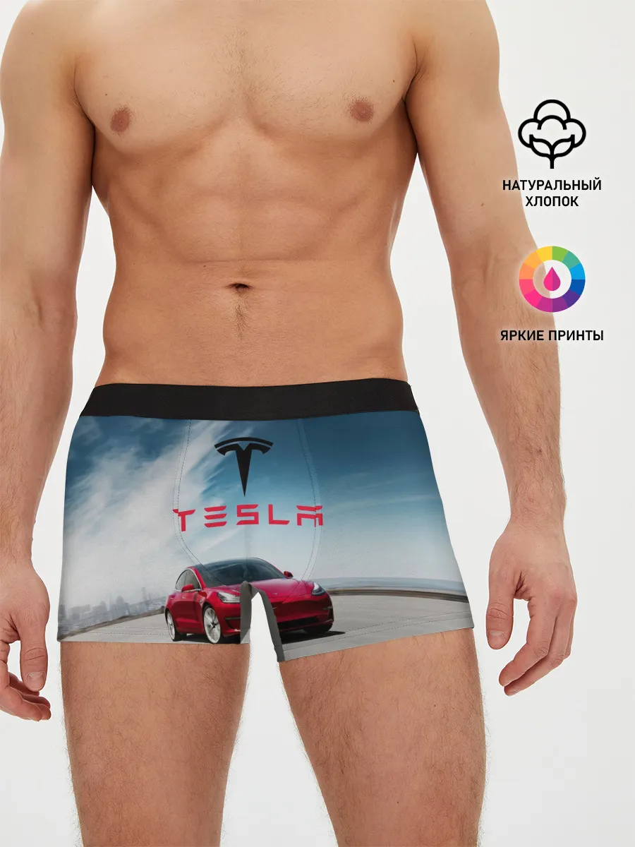 Мужские трусы боксеры / Tesla Model 3