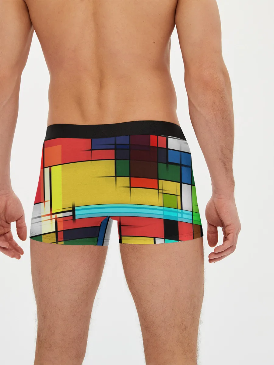 Мужские трусы боксеры / абстрактные фигуры цвета