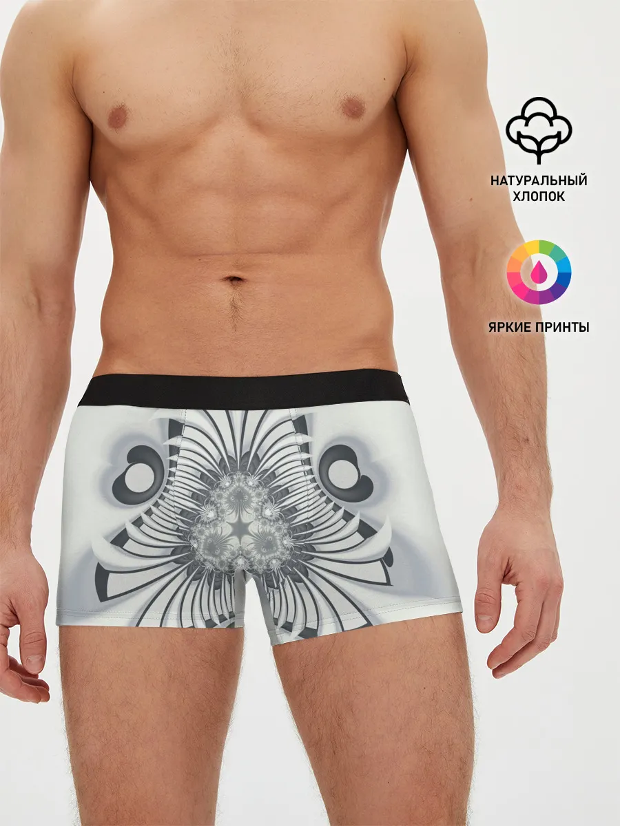 Мужские трусы боксеры / Серая абстракция