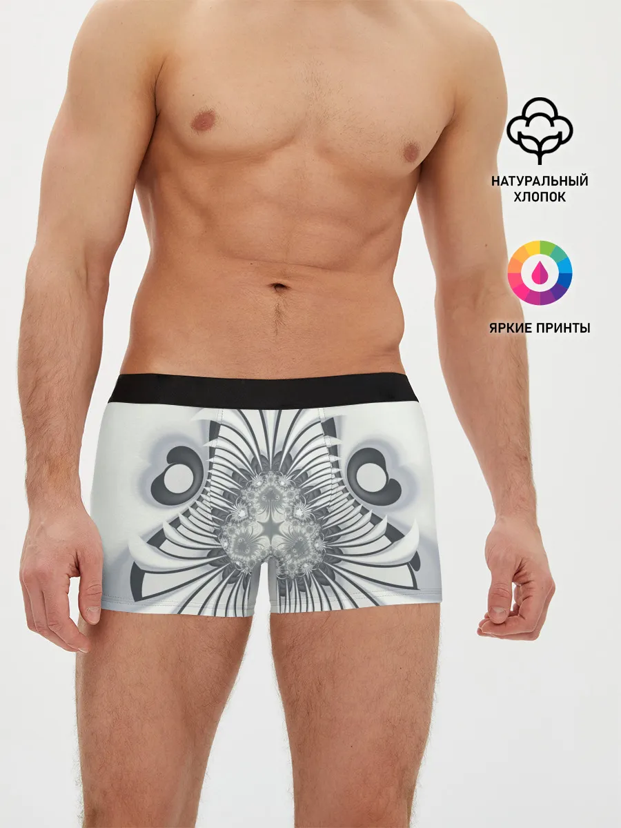 Мужские трусы боксеры / Серая абстракция