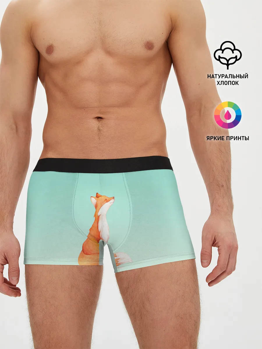 Мужские трусы боксеры / нарисованный лисенок