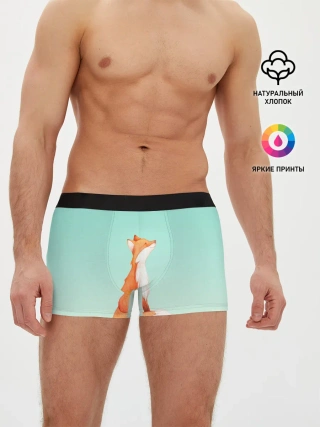 Мужские трусы боксеры / нарисованный лисенок