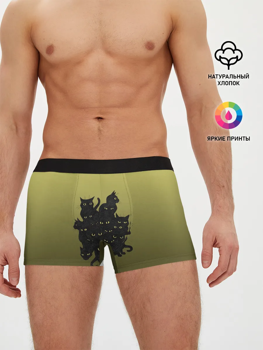 Мужские трусы боксеры / много черных котов