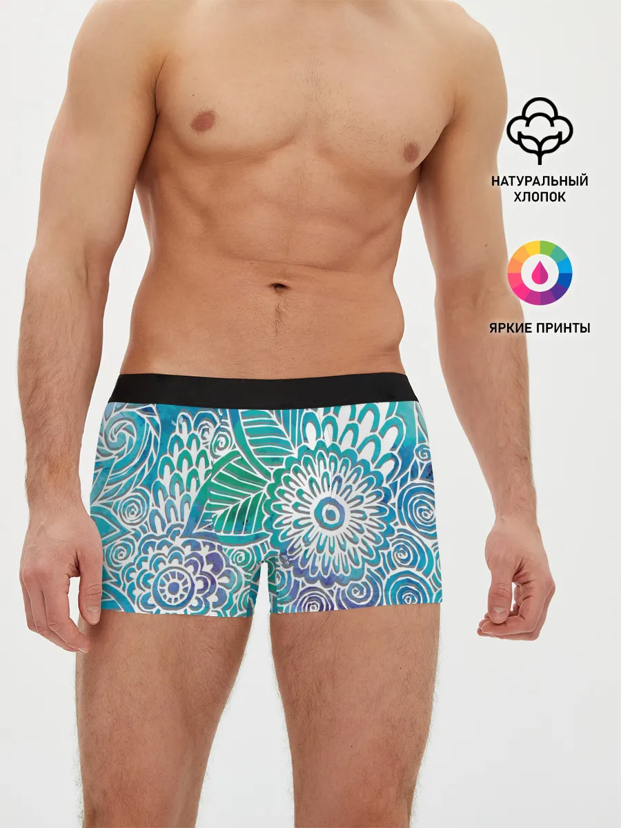 Мужские трусы боксеры / цветочный узор