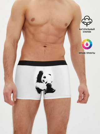 Мужские трусы боксеры / Панда минимализм