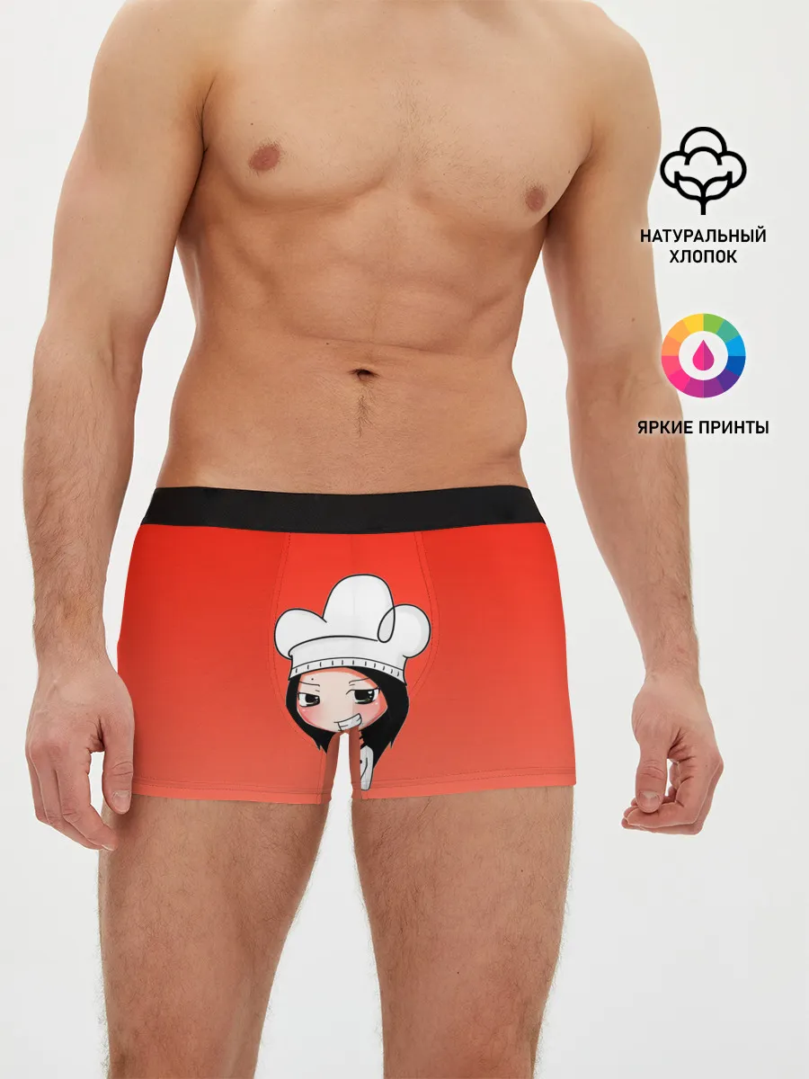 Мужские трусы боксеры / Повар девушка манга