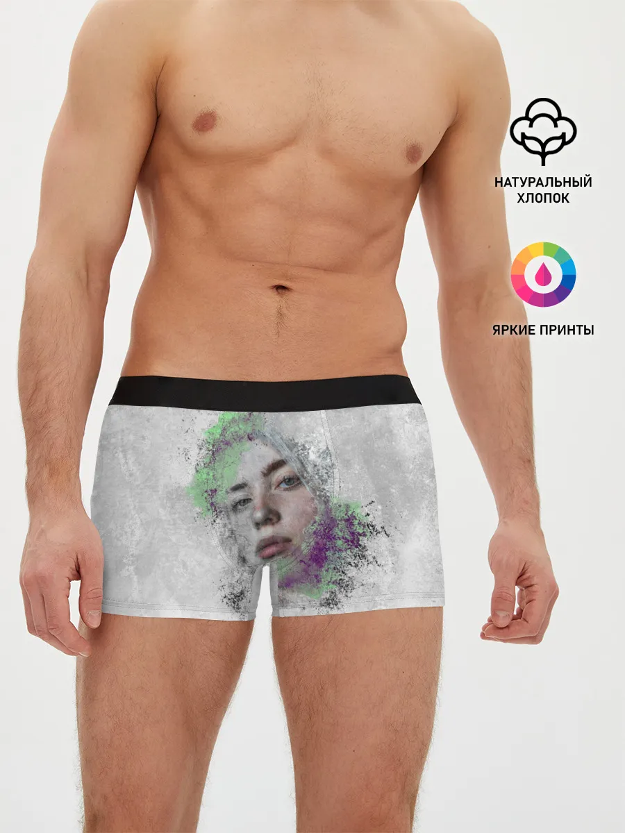 Мужские трусы боксеры / Билли Айлиш красочная