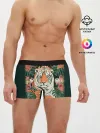 Мужские трусы боксеры / Огненный Тигр в Цветах