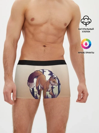 Мужские трусы боксеры / Лисица рисунок