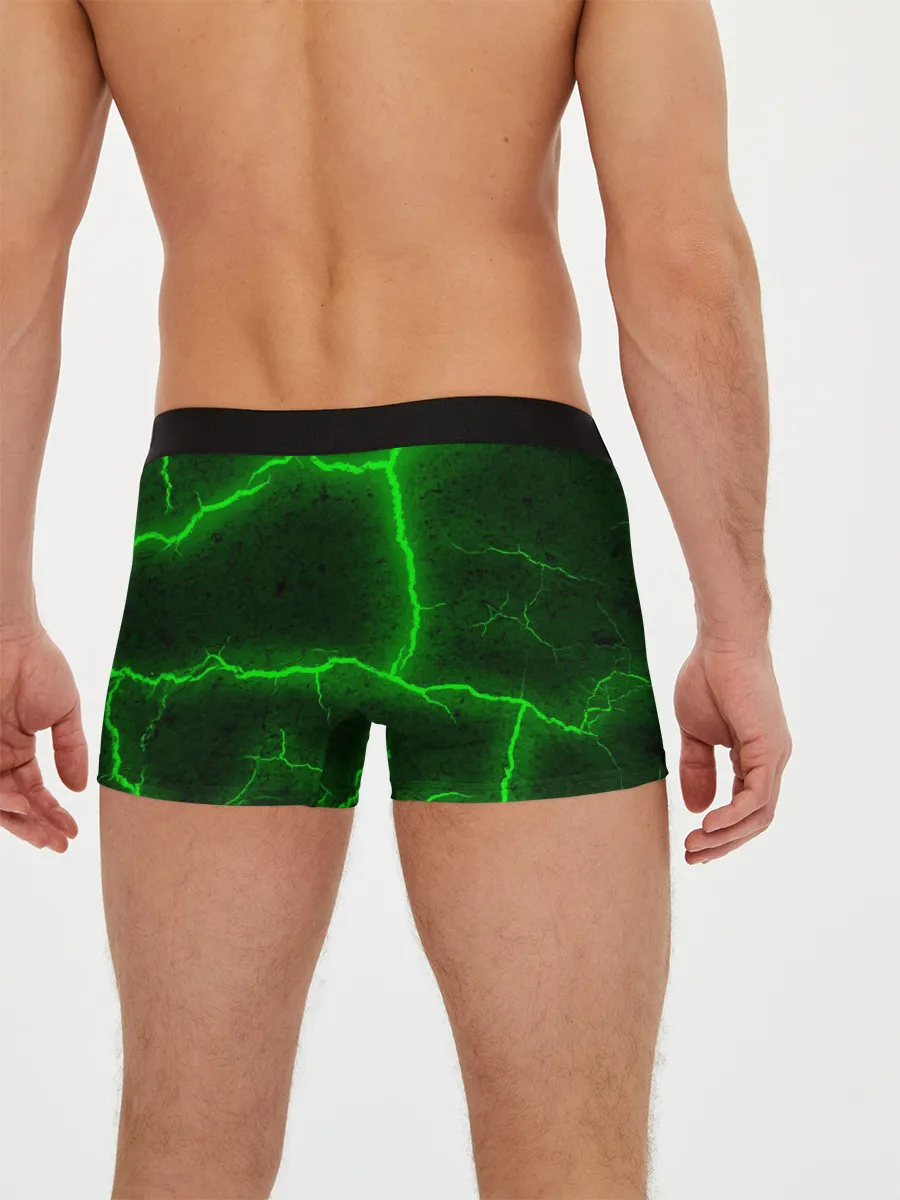 Мужские трусы боксеры / К - 13 зелёная трещина 3D