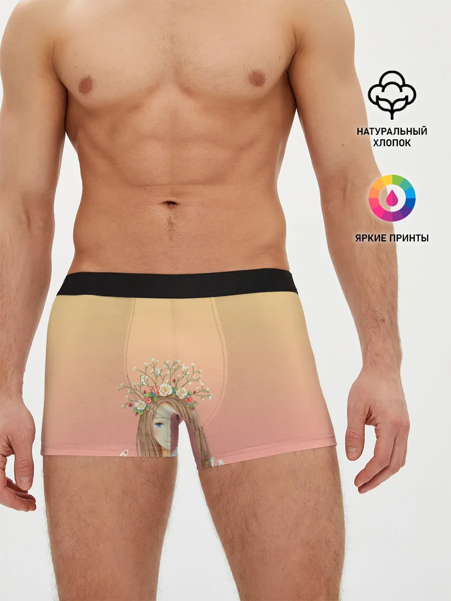 Мужские трусы боксеры / девочка и кролик