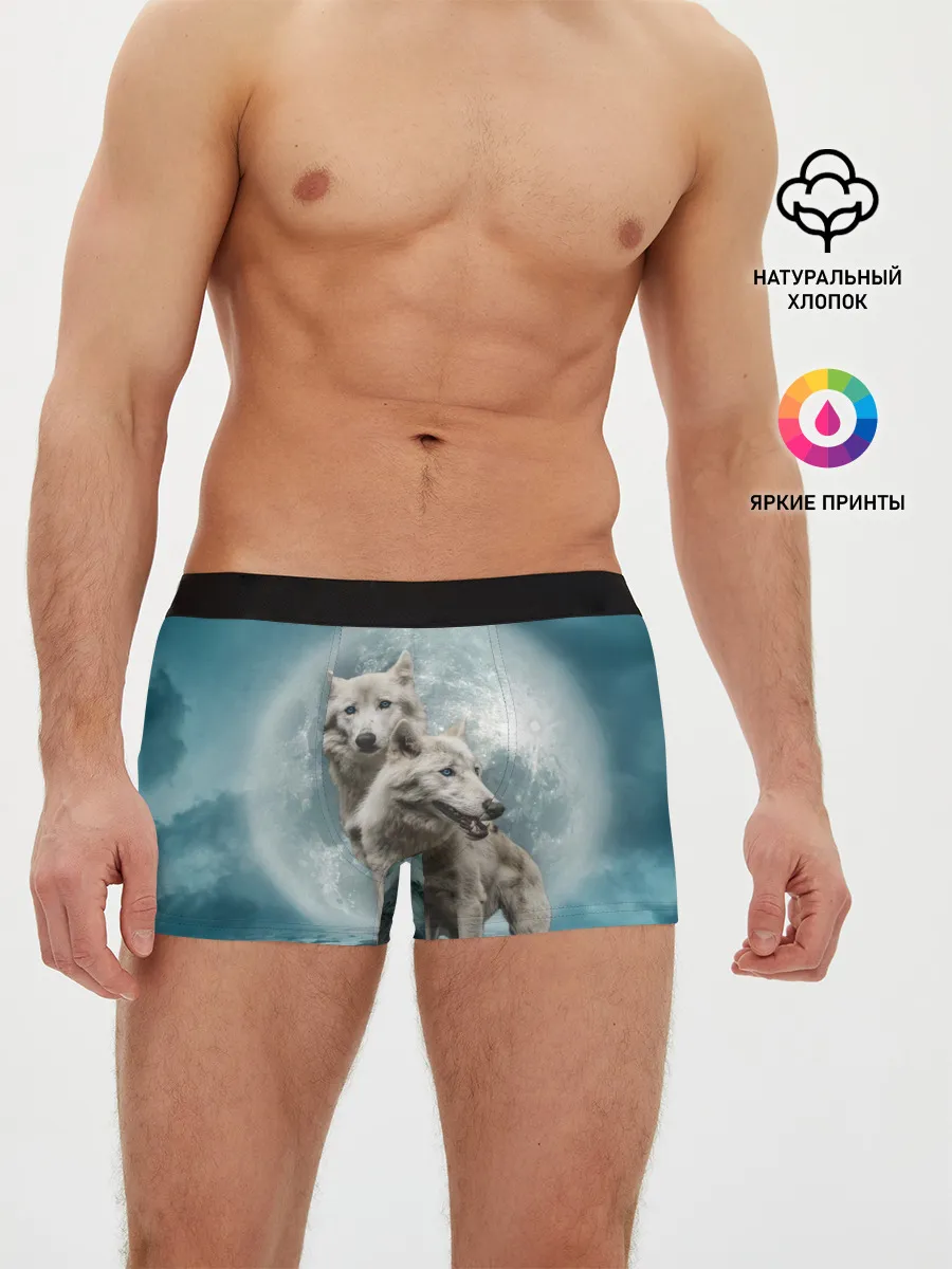 Мужские трусы боксеры / Волки, пара