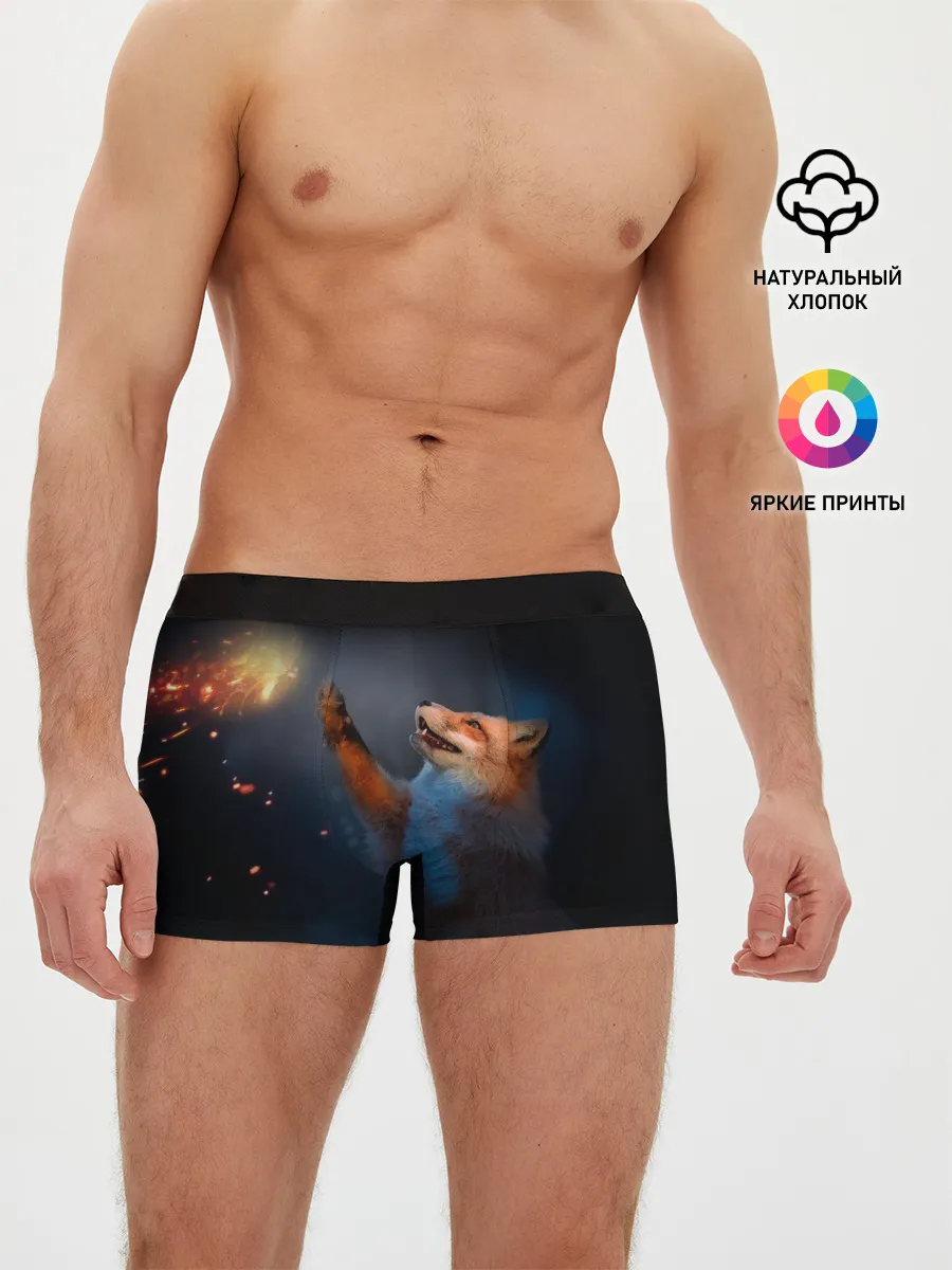 Мужские трусы боксеры / Лиса и огонек