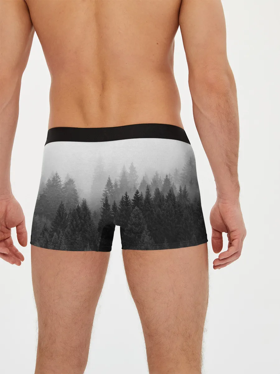 Мужские трусы боксеры / Туманный лес
