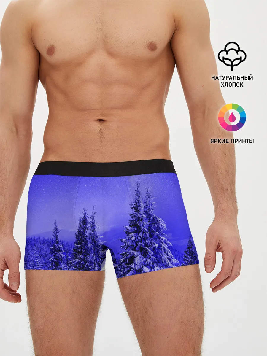 Мужские трусы боксеры / Зимний лес